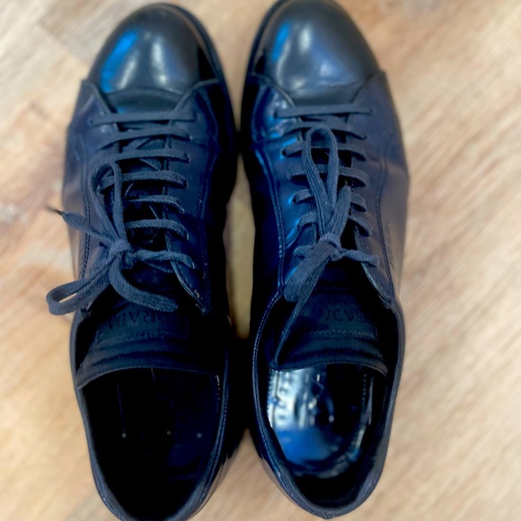 Men PRADA BLACK LUXURY LEATHER SHOES, made in Italy,  US SIZE 6.5 - Picture 1 of 7